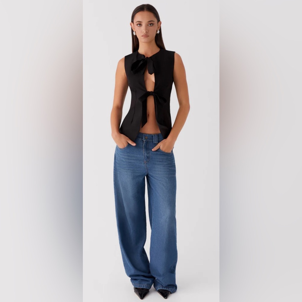 NWT Peppermayo Black Dottie Tie Top US4